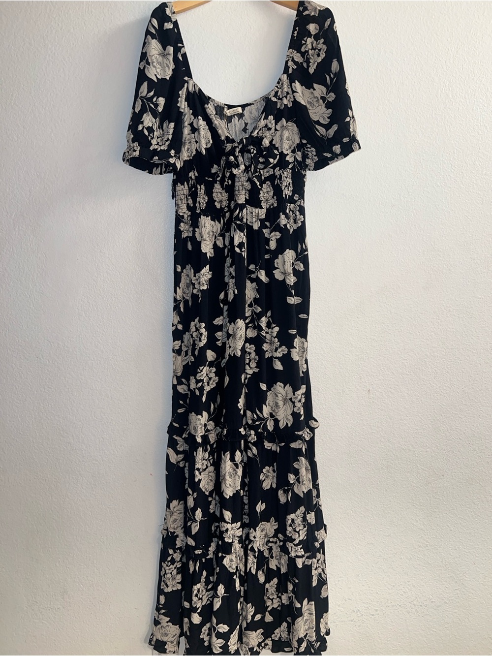New Lovestich Floral Short Sleeve Sweetheart Maxi Dress Size L